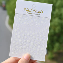 1PCS Laser Gold Snowflake Christmas Tree Nail Sticker 3D Adhesive Nail Decals Nail Art Accessories New Christmas Decoration 2024 (ONLINE ORDER ONLY)