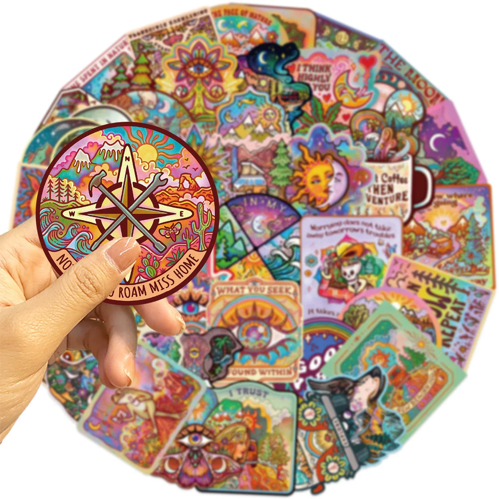 50PCS Fun Camping Adventure Stickers Aesthetic DIY Decals Skateboard Phone Laptop Suitcase Decorative Sticker (ONLINE ORDER ONLY)