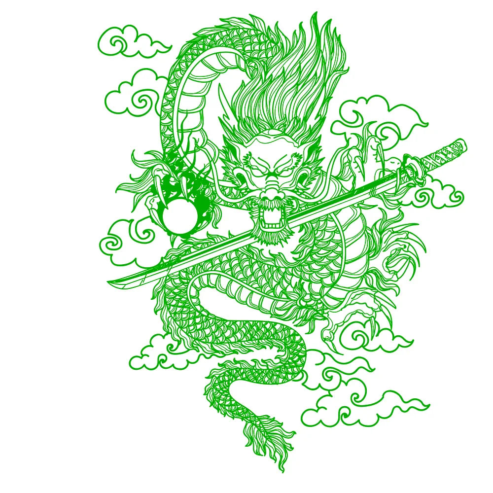 Japane Anime Detachment Car Sticker For Katana And Black Dragon Decoration Movement Style Die Cutting Waterproof PVC Vinyl Decal (ONLINE ORDER ONLY)