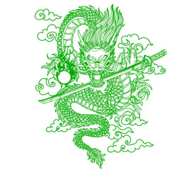 Japane Anime Detachment Car Sticker For Katana And Black Dragon Decoration Movement Style Die Cutting Waterproof PVC Vinyl Decal (ONLINE ORDER ONLY)