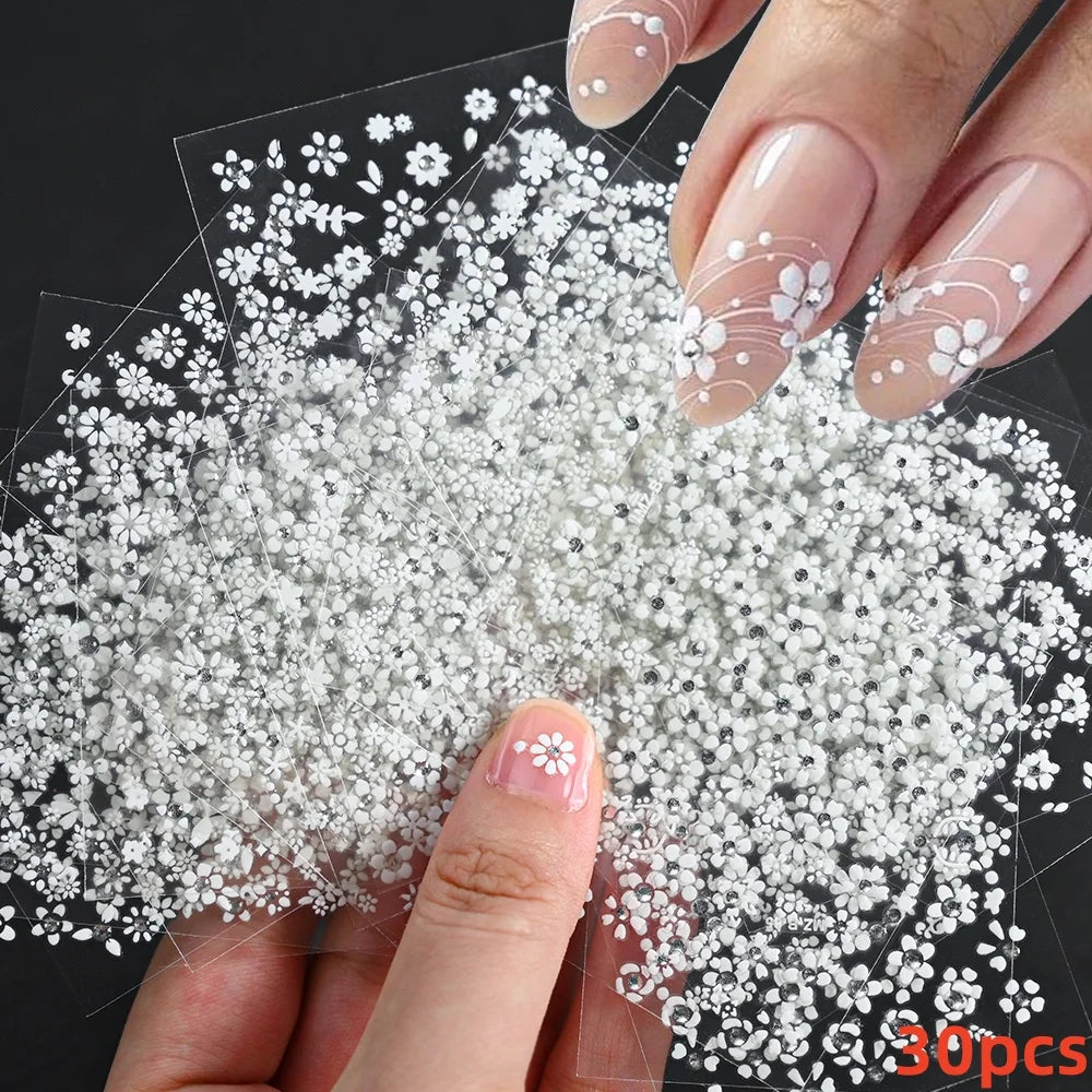30pcs 3D Daisy Design Nail Art Sticker Set Acrylic Sanding Colorful Floral Decals Self-Adhesive Nail Art Supplies DIY Manicure * (ONLINE ORDER ONLY)