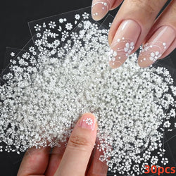 30Pcs/Set Red Golden 3D Nail Art Sticker Hot Stamping Hollow Decals Mixed Designs Adhesive Flower Nail Tips Letter Butterfly Set (Online Order Only)