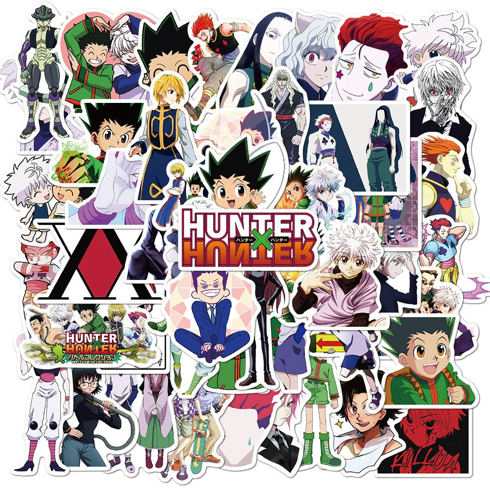 50pcs HUNTER×HUNTER Anime Stickers for Helmets, Walls, DIY Decoration Wholesale (Online Order Only)