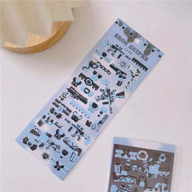 Cute Sweet Cool Gun Decorative Stickers Korean ins Hand Account Idol Card DIY Material Sticker Personalized Kawaii Stationery (ONLINE ORDER ONLY)