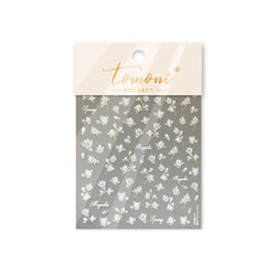 Translucent White White Pink Magnolia Rose Flower Floral Soft Embossed Relief Adhesive Nail Art Stickers Chic 3D Manicure Decals (ONLINE ORDER ONLY)