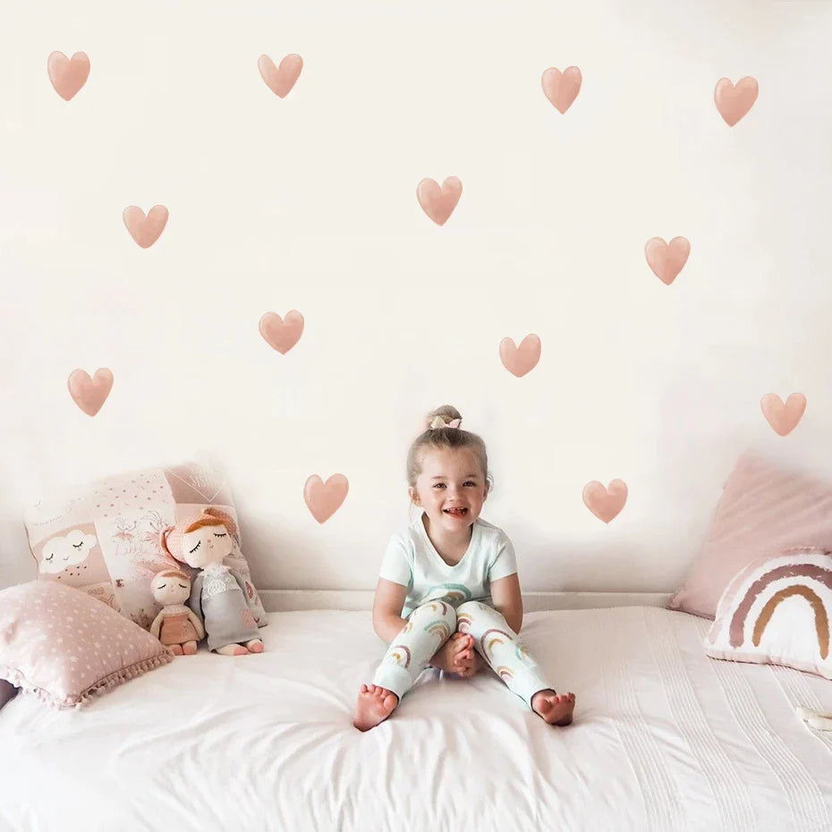 Boho Rainbow Heart Nursery Wall Stickers for Kids Room Decals (Online Order Only)