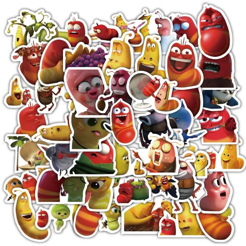 60pcs Cartoon Larva Sticker Pack for Laptop, Phone, Scooter, and More (ONLINE ORDER ONLY)