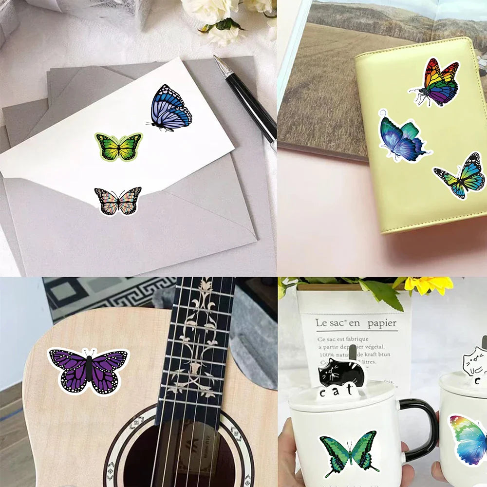 500Pcs/roll Cartoon Butterfly Stickers, Roll Vinyl Stickers For Laptop, Bumper, Skateboard, Water Bottles, Computer (ONLINE ORDER ONLY)