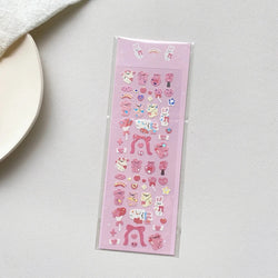1pc Hot Silver Kawaii Bear Stickers Glitter Scrapbooking Decorative Cute Sticker Korean DIY Diary Album Stick Label Stationery (Online Order Only)