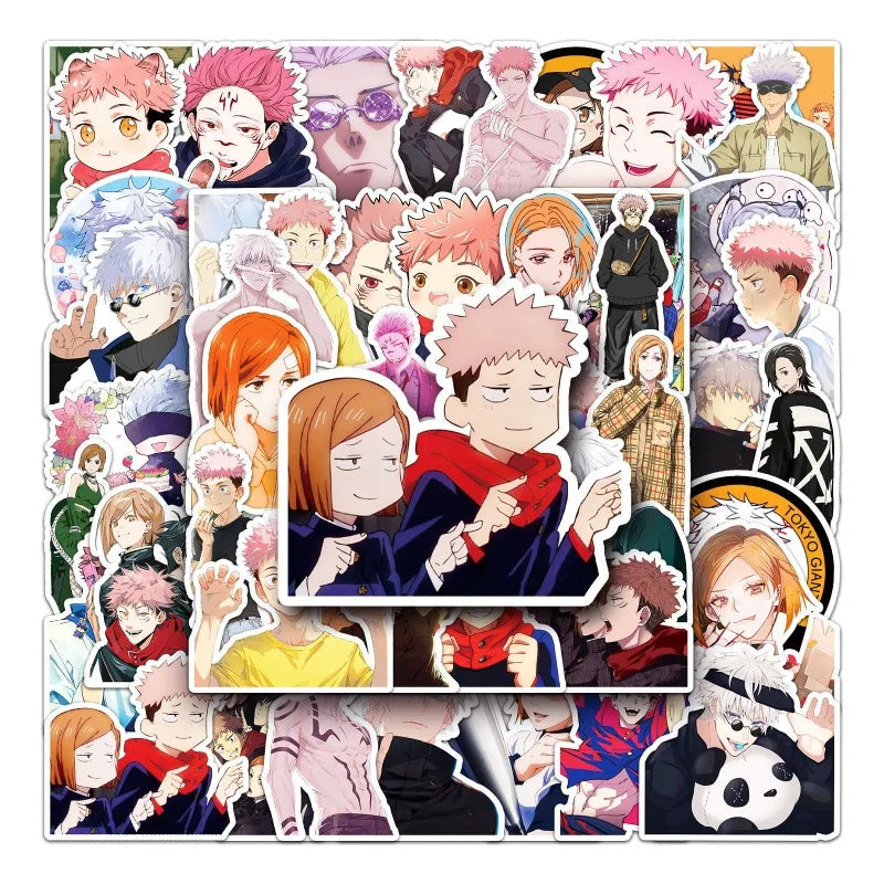 50pcs Jujutsu Kaisen Anime Stickers for Laptop, Water Bottle, Phone, Car, Notebook, Fridge (Online Order Only)