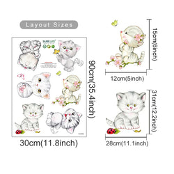 6pcs Cartoon Cat Switch Stickers for Kids Room Nursery Wall Decals (ONLINE ORDER ONLY)