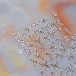 Cute Jelly Bowknot Butterfly Chic Animals Ribbon Tie Shine 3D Fantasy Nail Art Decorations Stickers DIY Dreamy Manicure Decals (Online Order Only)