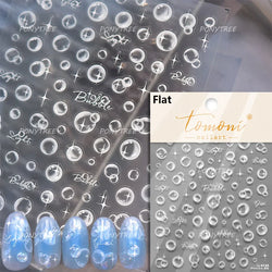 Mermaid Girl Conch Starfish Shell Bowknot Fish Scale Purple Ribbon Water Bubbles Chic Adhesive Nail Art Sticker Manicure Decals (ONLINE ORDER ONLY)