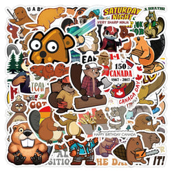 Cartoon Animal Beaver Otter Stickers for Laptop, Phone, Suitcase, Car Decoration - 10/30/50pcs (Online Order Only)