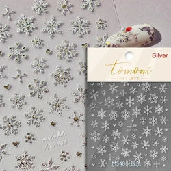 Black White Christmas Tree Snowflake Bowknot Snowman Socks Star Santa Hat Deer Rhinestone Winter Nail Art Sticker Manicure Decal (Online Order Only)