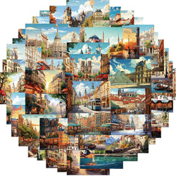 Cartoon Architecture Stickers Decal for Snowboard Laptop Luggage Car Fridge Vinyl DIY (ONLINE ORDER ONLY)