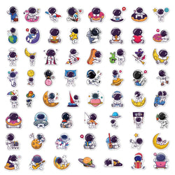 10/62PCS Exquisite Cute Cartoon Astronaut Stickers Laptop Computer Tablet Cup Notebook Phone Vinyl Decal for Kids Toy Gift (ONLINE ORDER ONLY)