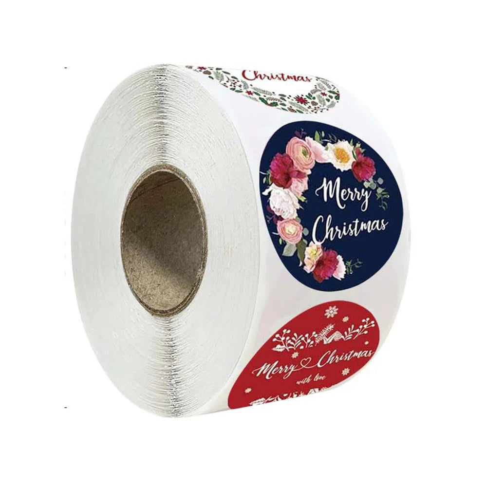 100-500pcs Christmas Stickers Holiday Label, Family Merry Christmas Stickers, Xmas Decorative Envelope Seals Stickers for Cards (ONLINE ORDER ONLY)