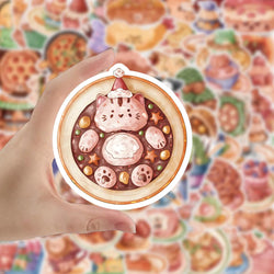 10/30/50/100PCS Cute Cartoon Animal Food Stickers Kids Toy DIY Suitcase Fridge Phone Notebook Laptop Bike Waterproof Decals Gift (ONLINE ORDER ONLY)