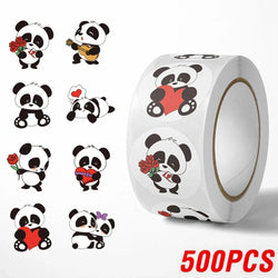 100-500pcs Cute Animal Panda Stickers for Envelope Praise Reward Student Work Label Stationery Seal Lables 1inch/2.5cm (ONLINE ORDER ONLY)