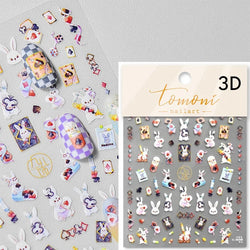 Poker Red Love Heart Square Grid Star Moon Card Pattern Spade Retro 3D Self Adhesive Nail Art Decoration Sticker Manicure Decals (Online Order Only)