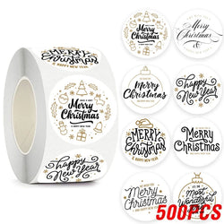 100-500pcs Merry Christmas Stickers 1Inch Santa Merry Tree Festival Sticker For Gift Package Seal Labels Wedding Decoration (ONLINE ORDER ONLY)
