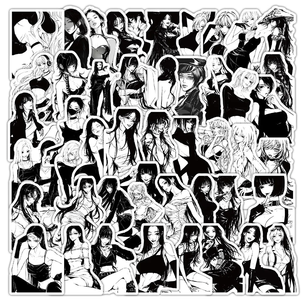 60pcs Cartoon Yujie Graffiti Stickers for Helmet, Wall, Desktop Decoration (Online Order Only)