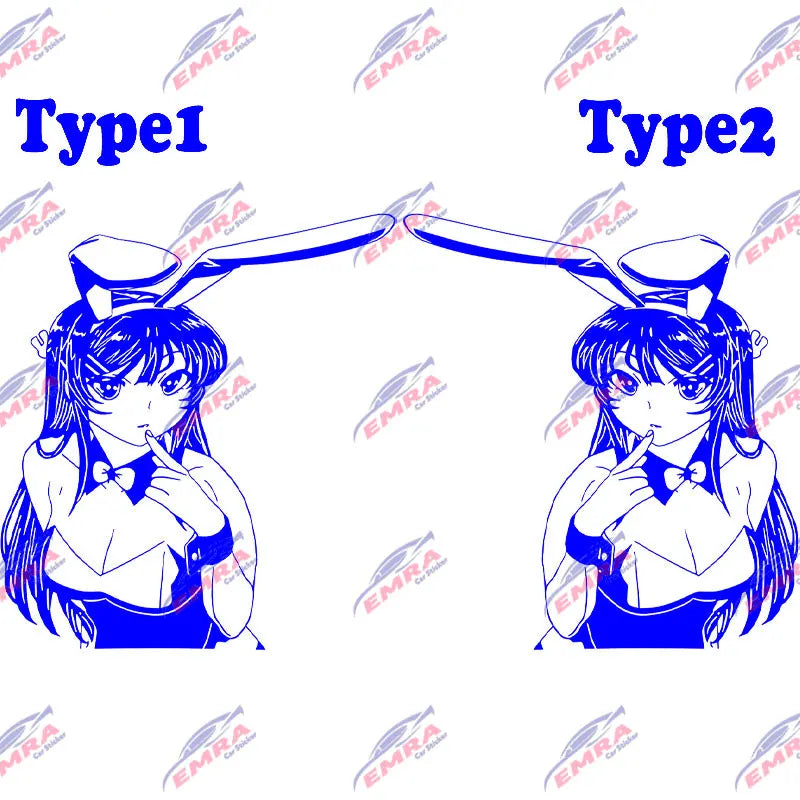 Anime Sticker Rabbit Girl For Car Stickers Decoration Window Door Rear Windshield External Accessories Die Cutting Vinyl Decals (ONLINE ORDER ONLY)