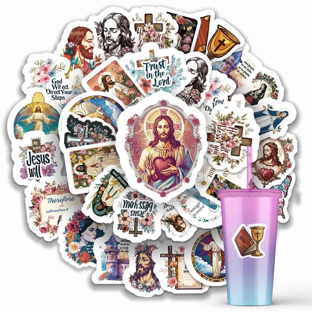 Bible Jesus Stickers Waterproof DIY Motorcycle Laptop Luggage Phone Bike Kid Toys (Online Order Only)
