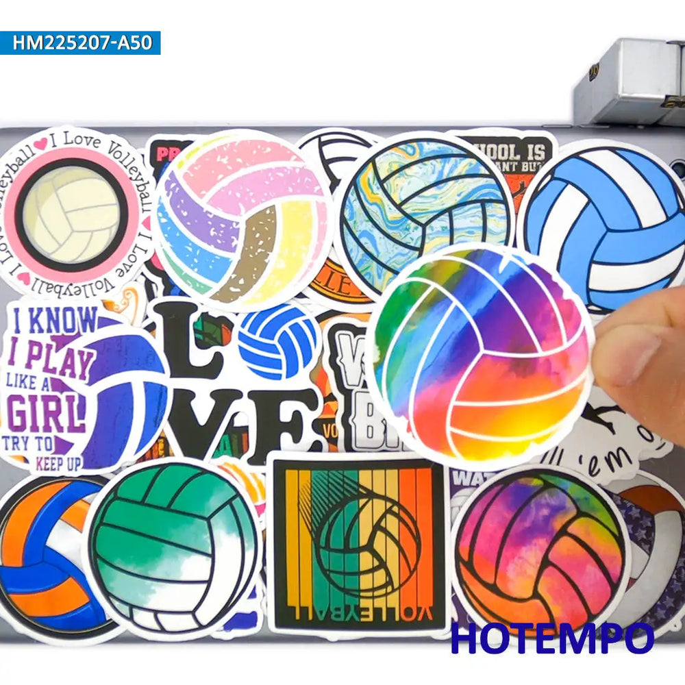 20/30/50Pieces Funny Sports Colorful Graffiti Volleyball Stickers for Kids Scrapbook Luggage Bike Car Phone Laptop Sticker Toys (ONLINE ORDER ONLY)