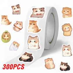 100-500pcs Cute Fat Cat Sticker Paper Reward Labels Thank You Sticker Gift Sealing Decoration Scrapbooking Stationery Supplies (ONLINE ORDER ONLY)