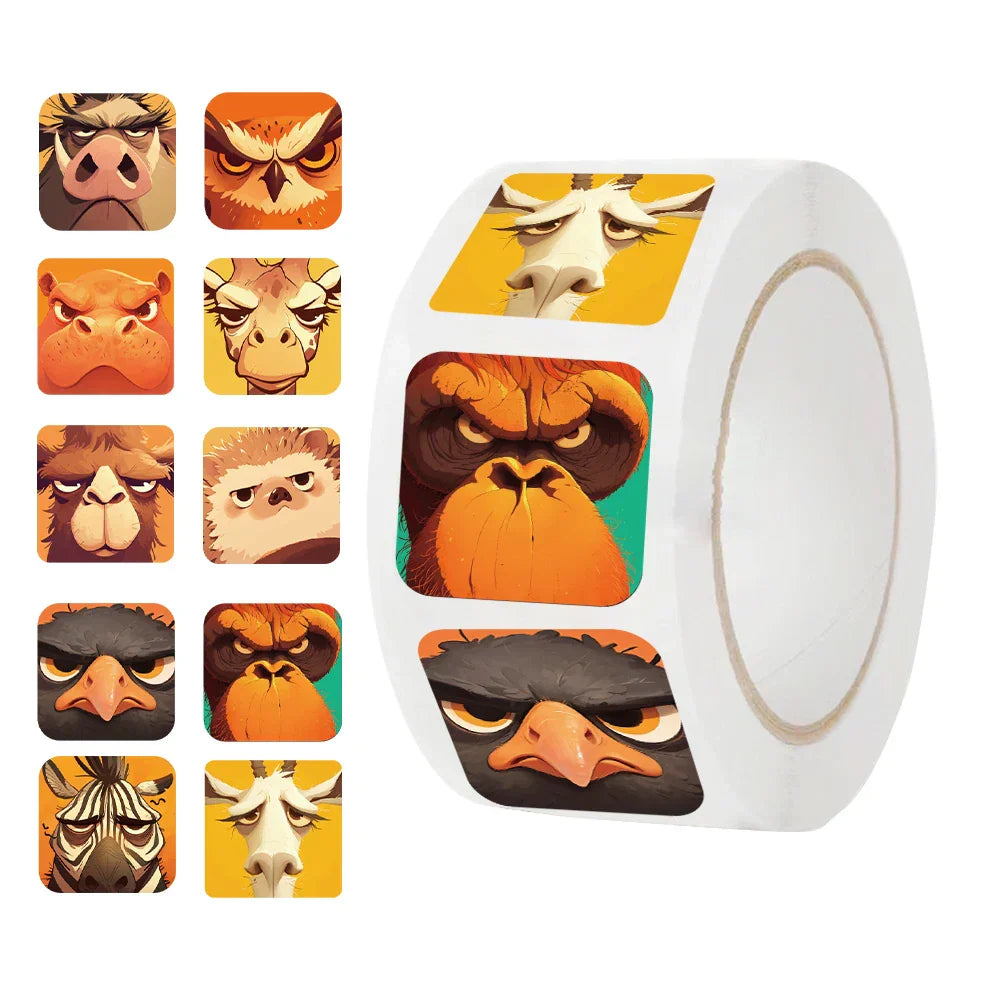 500pcs Reward Stickers for Children Kids Rolling Animal Roll Stickers Small Packaging Pack Decasls Photocard Decor Lables (ONLINE ORDER ONLY)