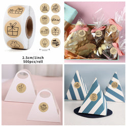 100-500Pcs Round Happy Birthday Sticker For Creativity Cute Stationery Labels Various Sticker Child For Scrapbooking (ONLINE ORDER ONLY)