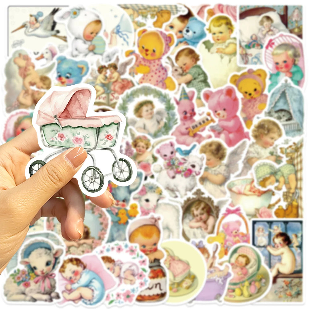 50Pcs Angel Waterproof Decorative Stickers for Phone Case Laptop Helmet Skateboard DIY Creative Graffiti Sticker Decoration (ONLINE ORDER ONLY)