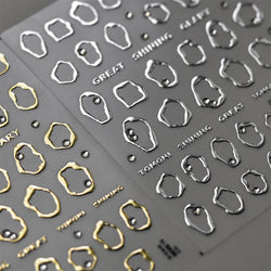 1pcs 5D Rhinestones Gold Silver Irregular Pattern Nail Sticker Simple Design Adhesive Slider Nail Art Decoration Decals Supplies (Online Order Only)