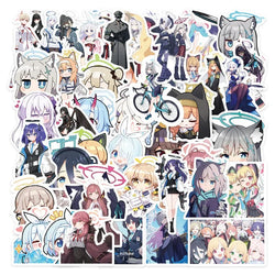 50pcs Blue Archive Anime Stickers for Laptop, Phone, Scooter, Suitcase, Water Bottle, Stationery, Refrigerator (Online Order Only)