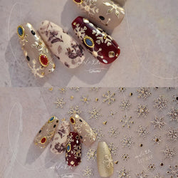 Bronzing Jelly Laser Snowflake Christmas Hot 5D Soft Embossed Relief Self Adhesive Nail Art Decoration Sticker 3D Manicure Decal (ONLINE ORDER ONLY)