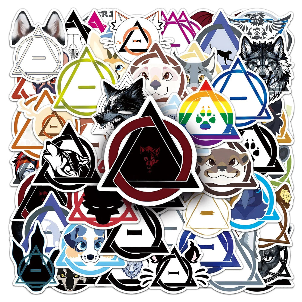 10/50pcs Cool Therian Symbol Animal Stickers Aesthetic Graffiti Decals Laptop Scrapbook Guitar Skateboard Waterproof Sticker (ONLINE ORDER ONLY)