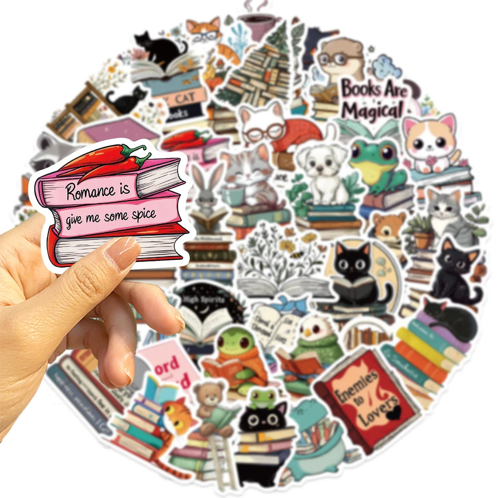 50PCS Animals Reading Stickers for Toy DIY Luggage Laptop Guitar Skateboard Phone Case Bike Car Cartoon Stickers (ONLINE ORDER ONLY)