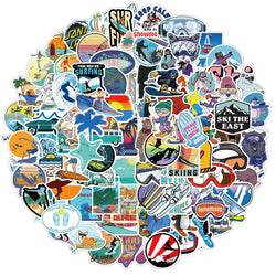 10/30/50/100PCS Outdoor Sports Skiing Surfing Graffiti Stickers DIY Snowboard Skateboard Car Helmet Waterproof Sticker Kid Toys (ONLINE ORDER ONLY)