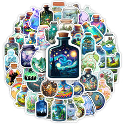Bottle Microscopic Scenery Stickers Fantasy DIY Kids Toy Gift Decal for Phones Luggage Decorative Designs  Laptops Waterproof (ONLINE ORDER ONLY)