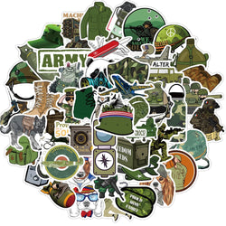 50/100PCS Military Graffiti Sticker Pack Cool Soldier Car Stickers and Decals Vinyl DIY Laptop Skateboard Phone Case for Boys (ONLINE ORDER ONLY)