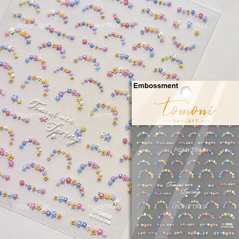 Mini Love Heart Arc Curved Line French Style Minimalist Colourful Self-adhesive Nail Art Decorations Stickers Manicure Decals (Online Order Only)