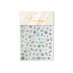 Hot Stamping Laser Shell Conch Starfish Pearl Whale Coral Dolphin Summer Beach Sea Wave Jellyfish Bubble Nail Art Stickers Decal (ONLINE ORDER ONLY)