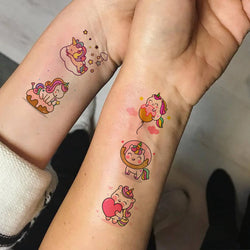 50 PCS Cute Unicorn Temporary Tattoos For Girls Kids Face Waterproof Fake Tattoo Sticker Cartoon Birthday Gifts Tatoos Body Art (ONLINE ORDER ONLY)