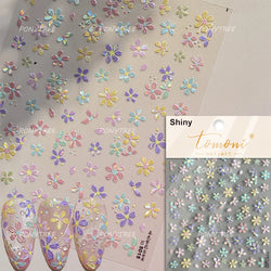Charm Pink Yellow Flower Petal Stamen Stamen Peony Self Adhesive Nail Art Decorations Stickers Shiny Rhinestone Manicure Decals (ONLINE ORDER ONLY)