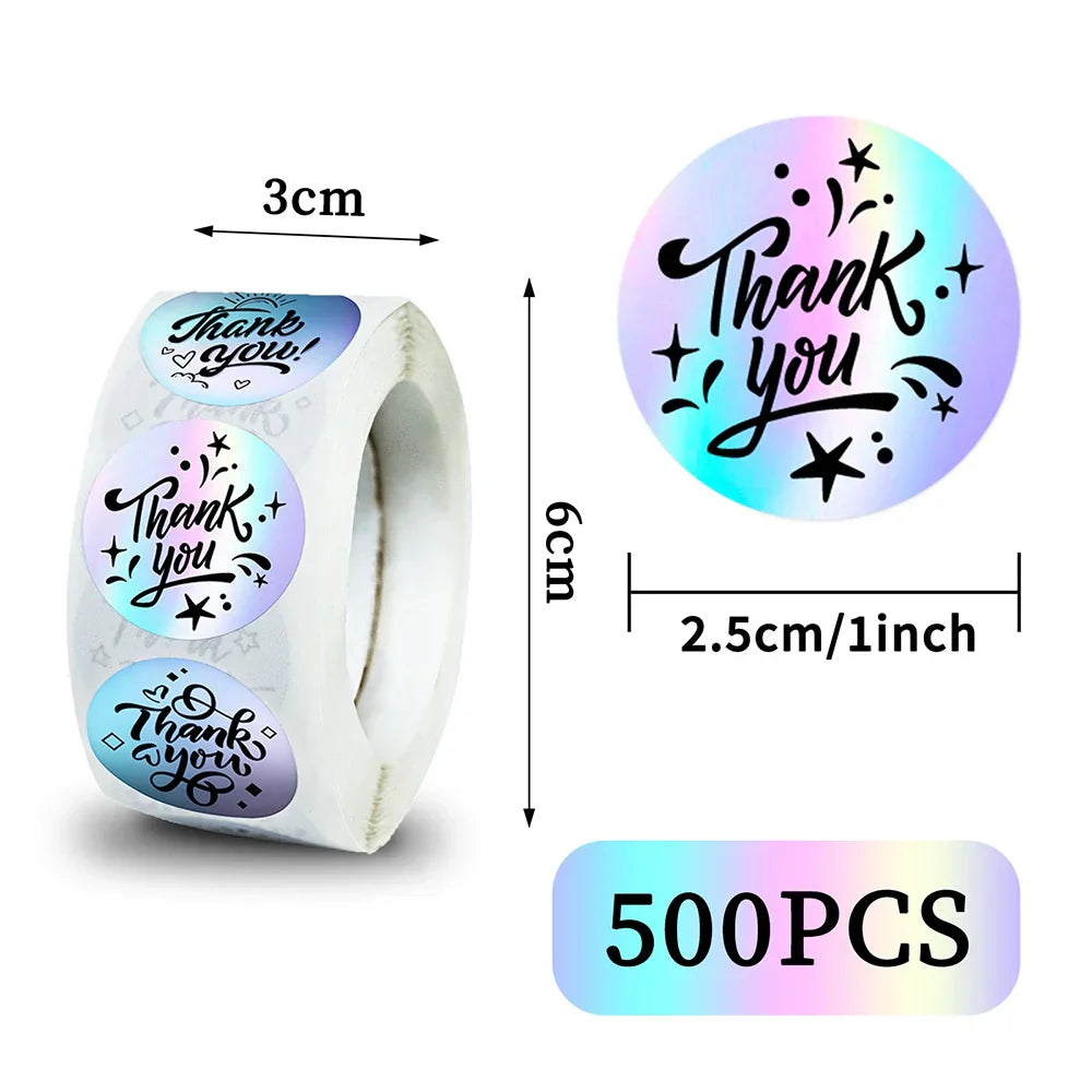 500pcs 1" Laser Thank You Stickers for Small Business, Adhesive Labels for Boutiques & Wrapping Supplies (ONLINE ORDER ONLY)