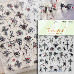 Black White Pearl Lace Butterfly Cross Retro Figure Flower Symmetric Self Adhesive Nail Art Stickers  Manicure Decals Wholesale (ONLINE ORDER ONLY)