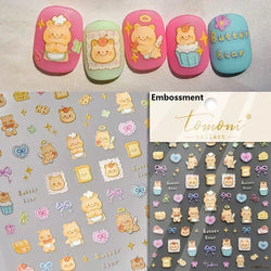 Lovely Dog Puppy Dream Heart Flower Star Pizza Food Sugar Skewers Strawberry Desserts Adhesive Nail Art Stickers Manicure Decals (Online Order Only)
