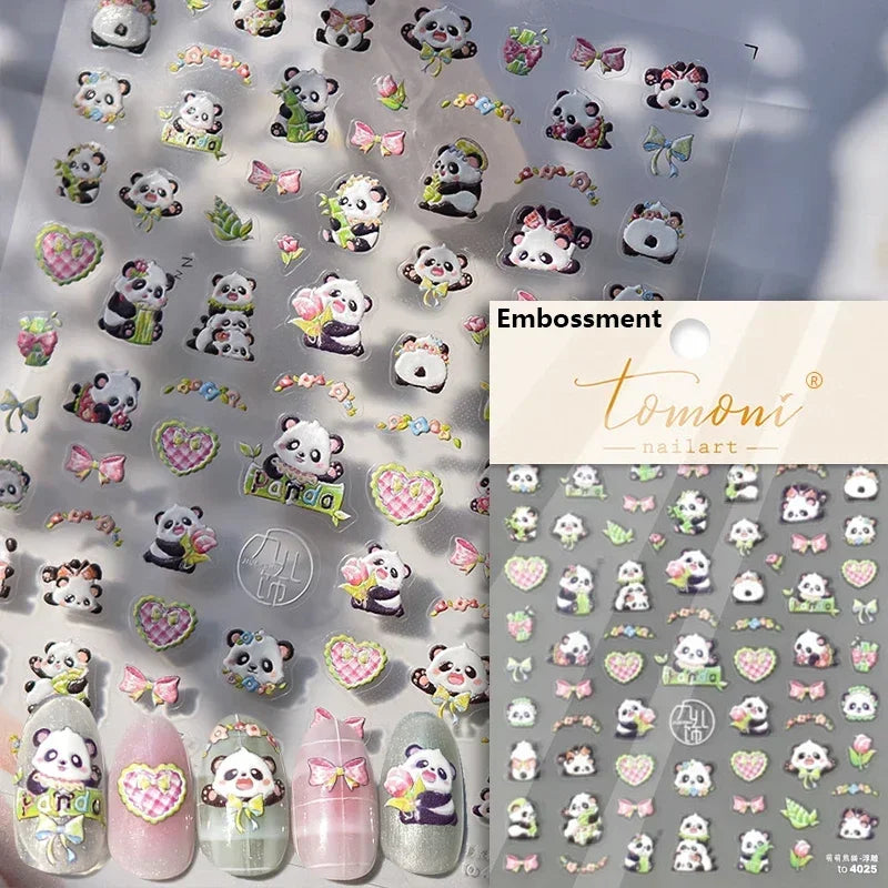 Charming Cherry's Cake Cute Bowknot Pink Blue Bear Flower Bouquet Strawberry Adhesive Nail Art Sticker Rhinestone Manicure Decal (Online Order Only)